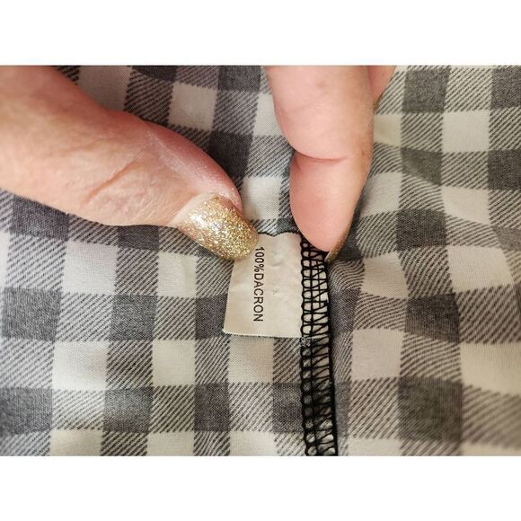 Blk/Wht Buffalo Plaid Riered Baby Doll Dress - Picture 9 of 9